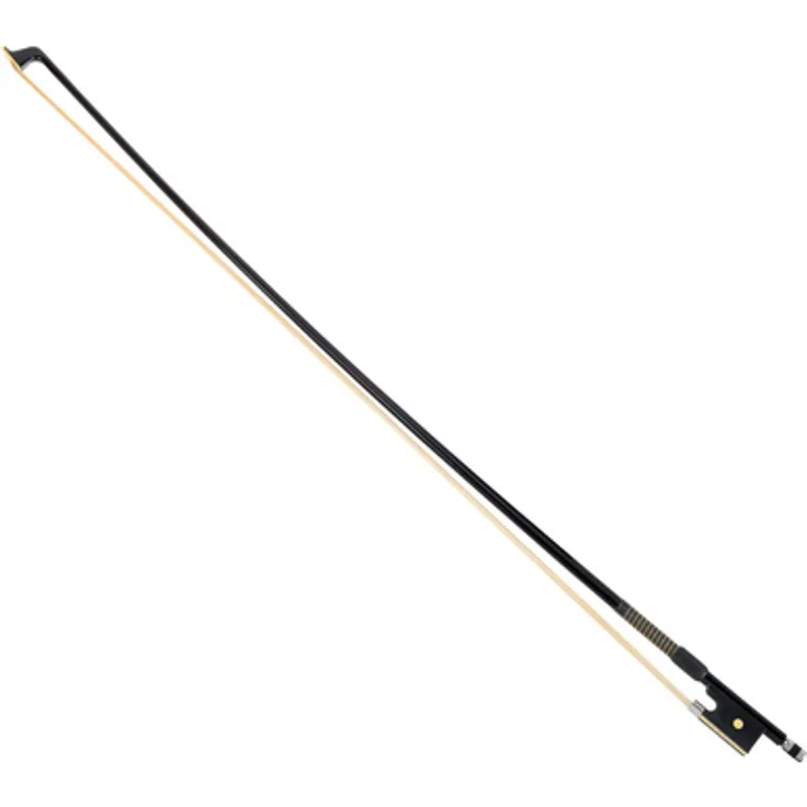P&H Violin Bow Fiberglass 4/4 BK, Geigenbogen mit echtem Rosshaarbezug, klima-unempfindlich, schwarz