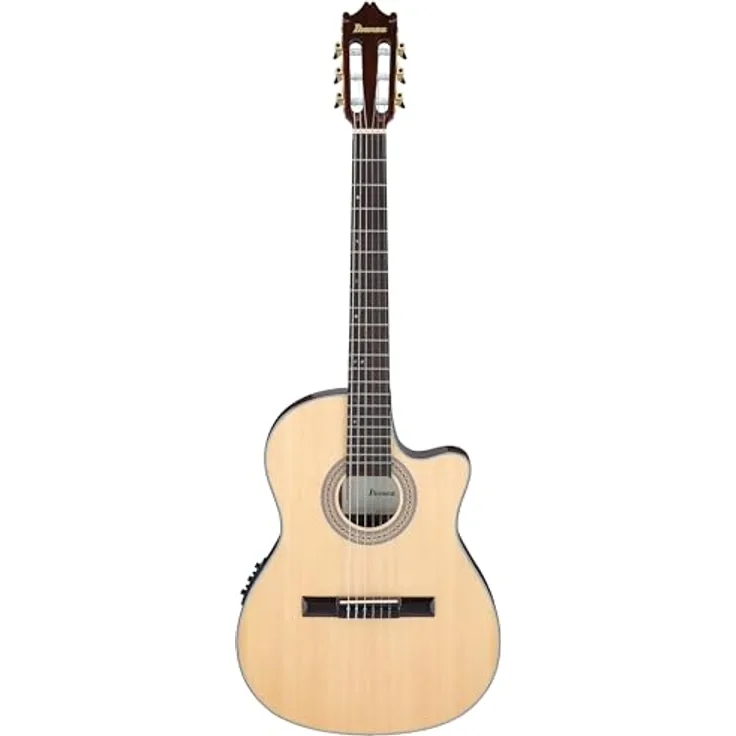 Ibanez GA35TCE-NT, Thinline Konzertgitarre mit Fichtendecke, Sapele Korpus, Palisander Griffbrett, Natur Hochglanz