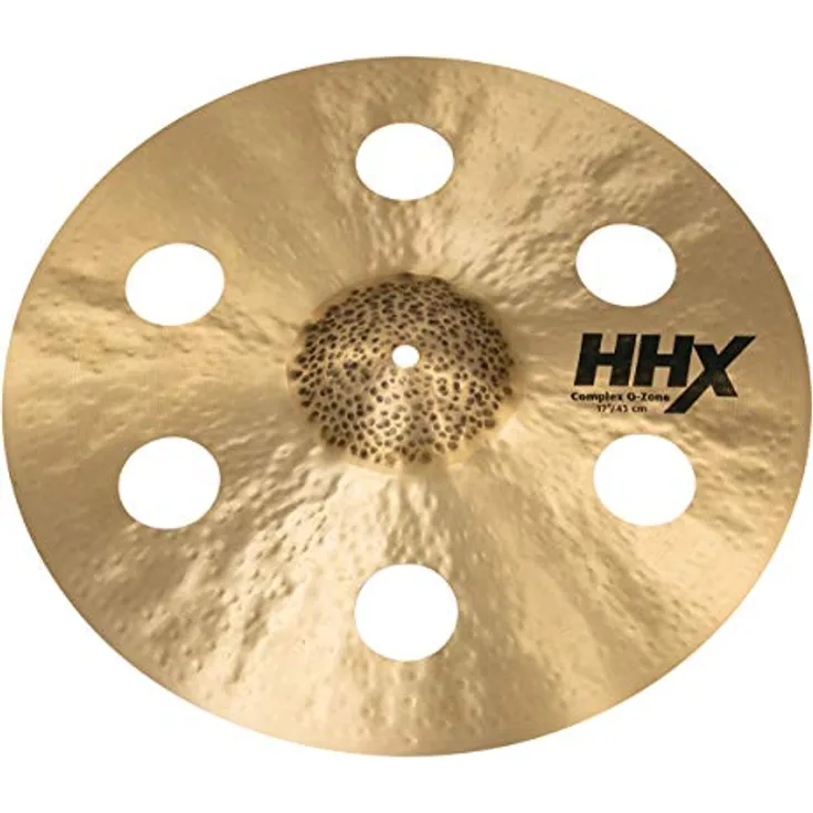 Sabian 17" HHX Complex O-Zone Crash, B20 Bronze Becken mit gehämmerter Glocke und 6 Soundlöchern für warmen Grundsound und Trash-Effekte