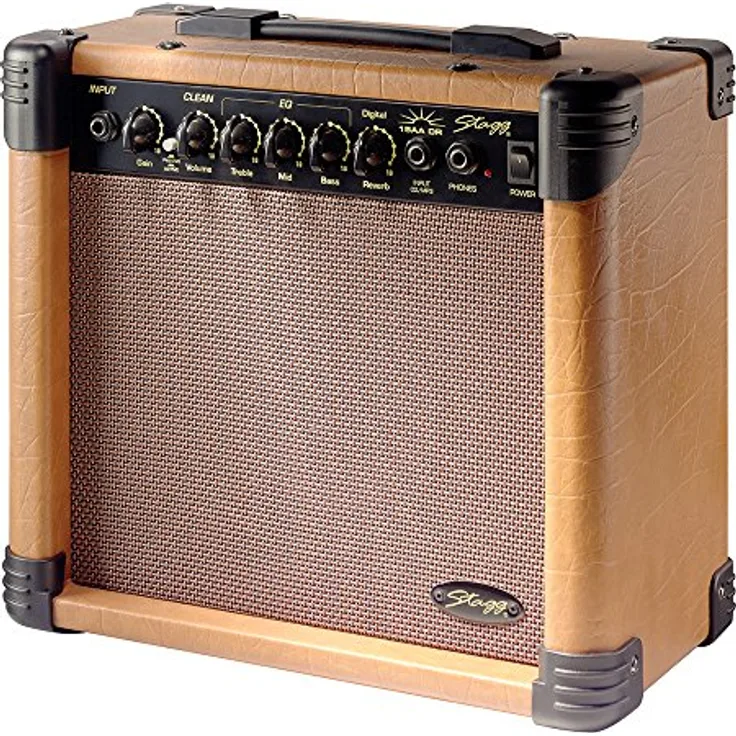 Stagg 25019923 15 AA DR EU, Digital Reverb Akustikverstärker mit 15 W RMS, 3-Band EQ und Stereo-Klinkeneingang für CD/MP3-Player