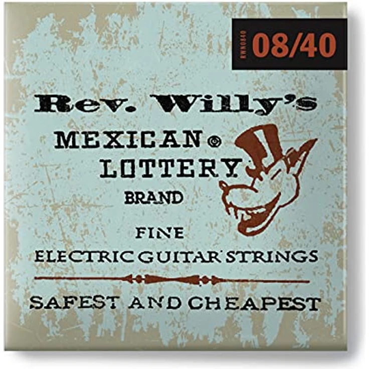 JIM DUNLOP RWN0840 E-Gitarren-Saiten Signature Rev. Willy's Lottery Fine, Nickel, Stärken 8-10-12-20W-30-40, 6 Saiten – Bild 1