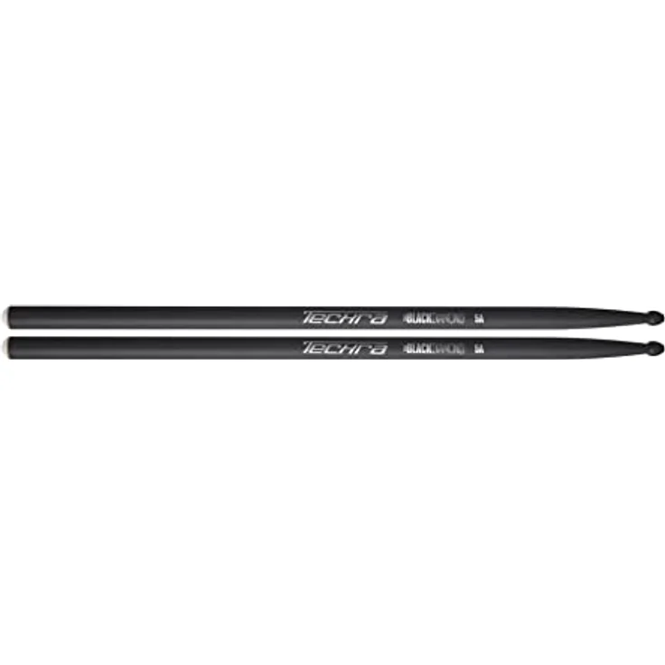 Techra Black Diamond 5A, Drumsticks, schwarz, mit gummierter Spitze zur Vibrationsabsorbierung, 406 mm Länge, 14,3 mm Durchmesser, 10x langlebiger als Holz – Bild 2