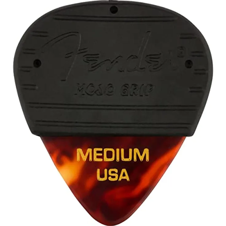 Fender Mojo Grip Picks, Zelluloid Plektren, Größe M, 3er-Pack, Schildpatt
