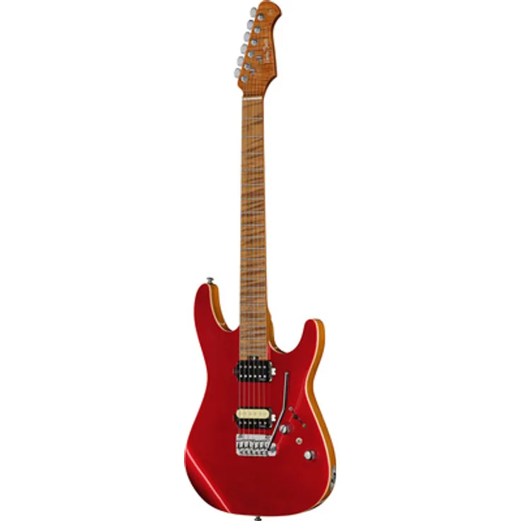 Harley Benton Fusion-IV HH MN Red Metallic Gloss, E-Gitarre mit Nyatoh-Korpus, Ahornhals und 24 Edelstahlbünden