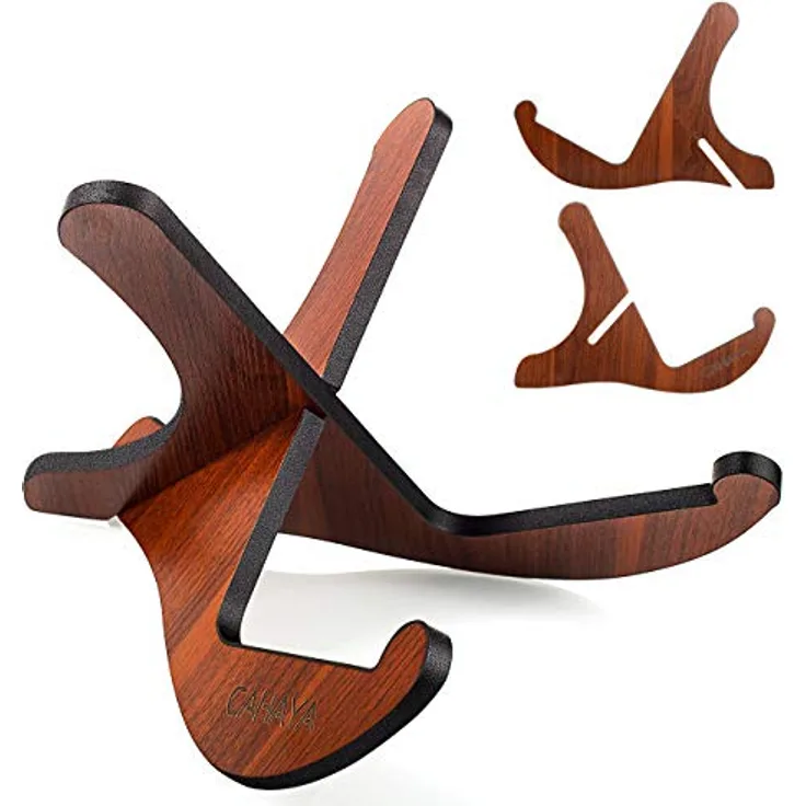CAHAYA CY0180 Gitarrenständer aus Holz, klappbar, X-Frame Design, Anti-Rutsch für Akustik- und klassische Gitarren, stabil und tragbar