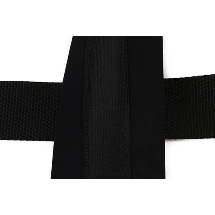 Levys Ultra Comfort Strap 3,25", Gitarrengurt aus Neopren mit gepolstertem Lederendstück, verstellbar von 122 cm bis 140 cm, Schwarz – Bild 3
