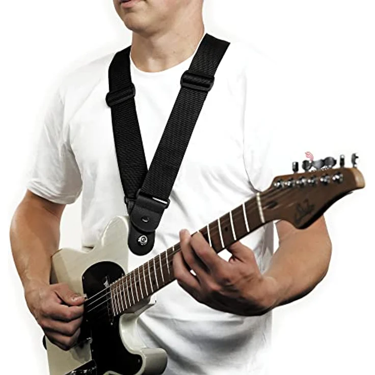 Daddario 50DARE000 Gitarrengurt, Schwarz, 50 mm Breite für gleichmäßige Gewichtsverteilung – Bild 2