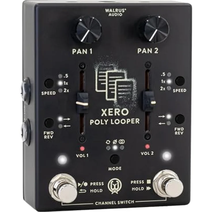 Walrus Audio Xero Polylooper Black, Zweikanaliger Stereo-Looper mit unabhängiger Lautstärke- und Panning-Steuerung, kreativen Loop-Modi und Reverse-Funktion – Bild 3