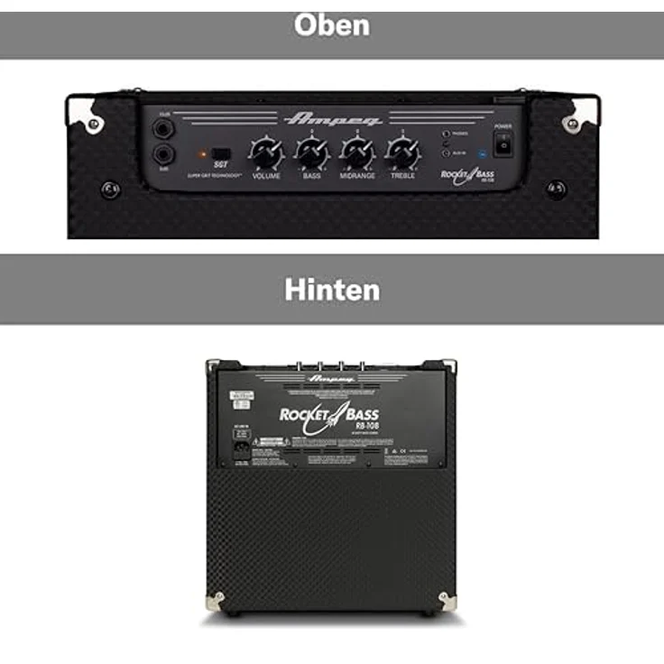 Ampeg Rocket Bass RB-108 II, E-Bass Combo mit 30 Watt, 8" Lautsprecher, 3-Band EQ und SGT Overdrive, 10,5 kg – Bild 3