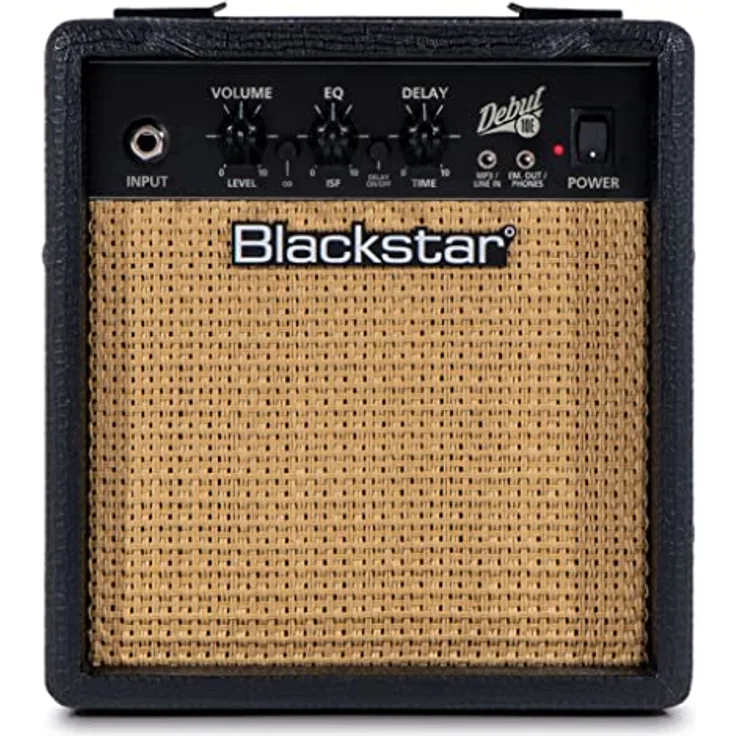 Blackstar Debut 10E E-Gitarrenverstärker, 10 Watt, mit Verzögerungseffekt, Kopfhörereingang und MP3-Wiedergabe, schwarz