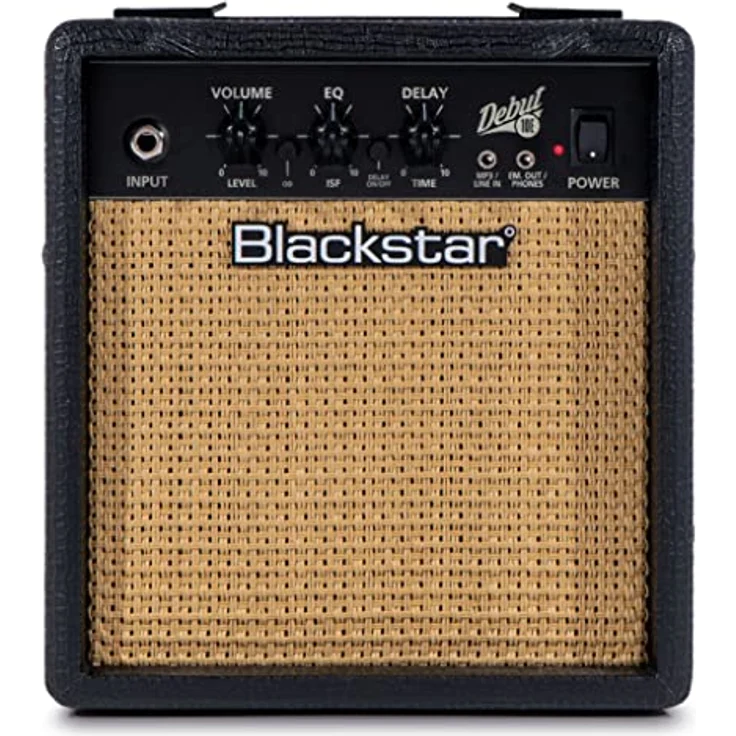 Blackstar Debut 10E E-Gitarrenverstärker, 10 Watt, mit Verzögerungseffekt, Kopfhörereingang und MP3-Wiedergabe, schwarz – Bild 1