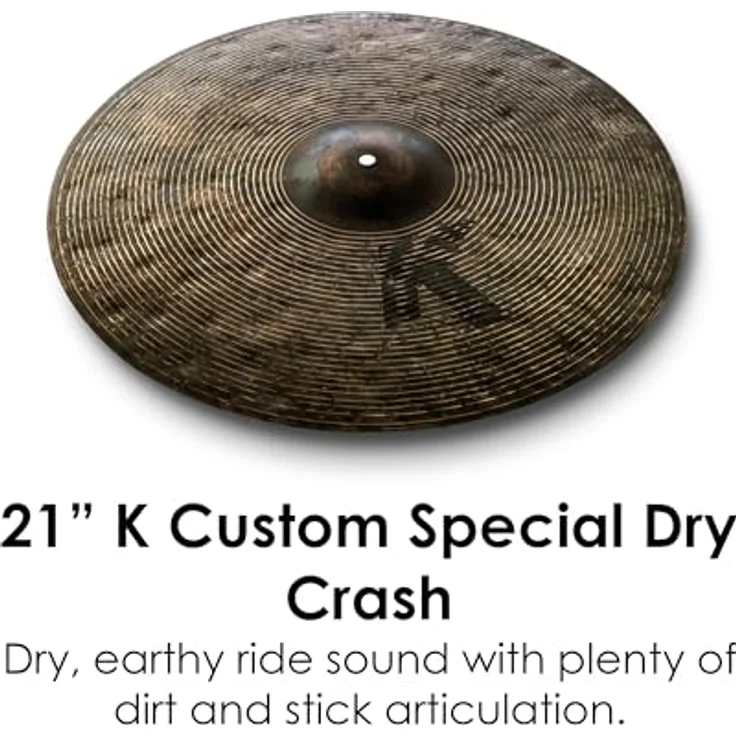 Zildjian K-Custom Special Dry Pack, Schlagzeugbecken Set mit 14" HiHats, 16" und 18" Crashes, 21" Ride, reguläre Oberfläche, dunkler, erdiger Sound – Bild 6