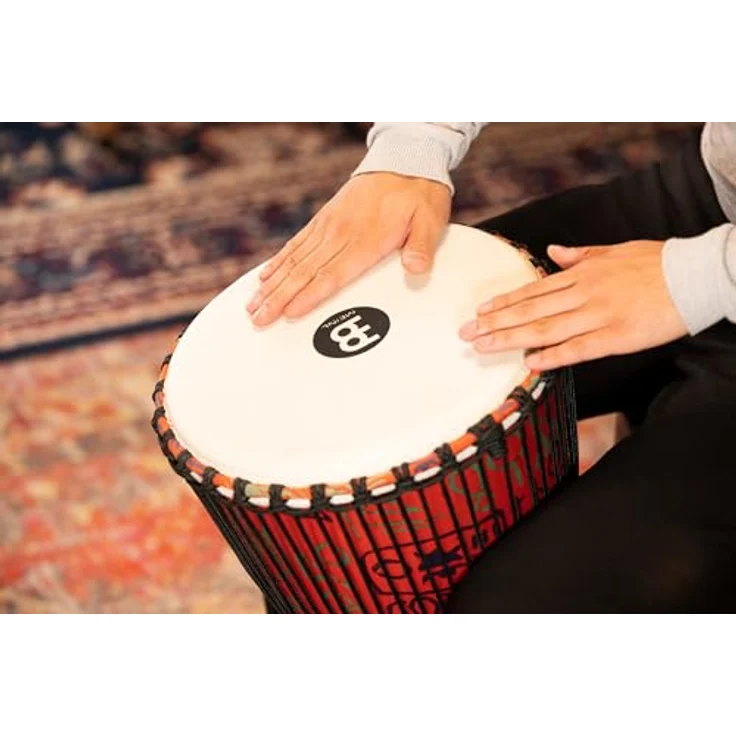 Meinl PADJ1-L-F 12" Travel Djembe, Farbe: Pharaoh's Script, leichter Kunststoff, 24" Höhe, Synthetic Fell, traditionelles Schnurspannsystem – Bild 7