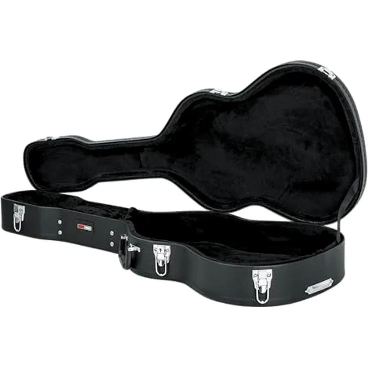 Gator GWE-Classic, Gitarrenkoffer für 4/4 Konzertgitarre, abschließbar, aus Sperrholz, schwarzer Tolex, mit schwarzem Plüschfutter, ergonomischem Tragegriff, Innenfach, Farbe: Schwarz – Bild 12