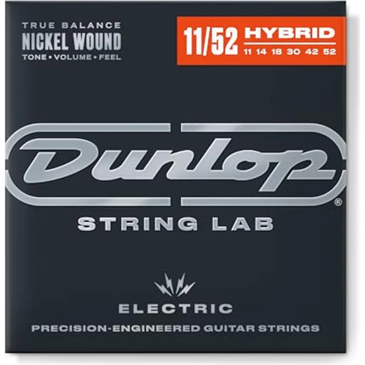 Dunlop den1152, Satz E-Gitarrensaiten aus vernickeltem Stahl, Stärke 11-52, hergestellt in den USA – Bild 1