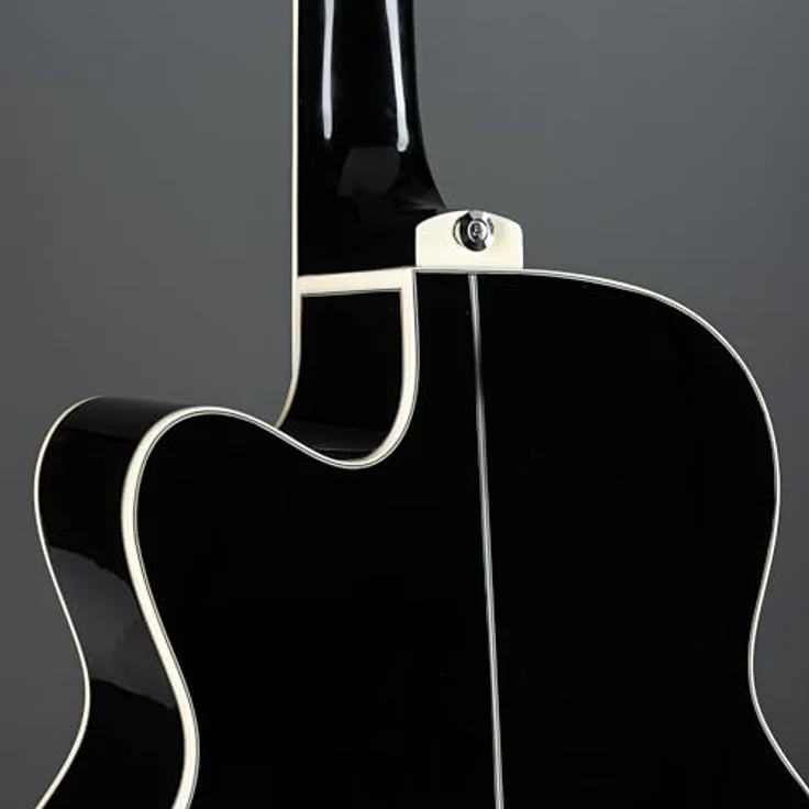 Ibanez AEB8E-BK, Akustikbass mit Fichte Decke, Sapele Boden, Mahagoni Hals, schwarzer Hochglanz-Finish und Ibanez AEQ-2T Preamp mit Tuner – Bild 8
