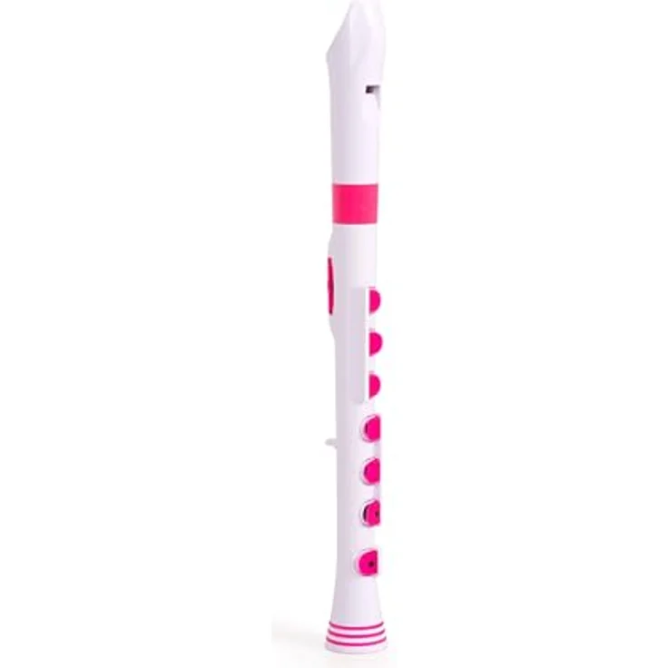 Nuvo Recorder+ Baroque, Sopranblockflöte in Weiß-Pink, C-Stimmung mit Silikonklappen und abnehmbaren Farbringen – Bild 3