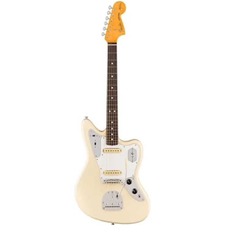 Fender Johnny Marr Jaguar OWT, E-Gitarre mit Erle Korpus, Ahorn Hals, Palisander Griffbrett, Olympic White, inkl. Hardshell Case – Bild 1