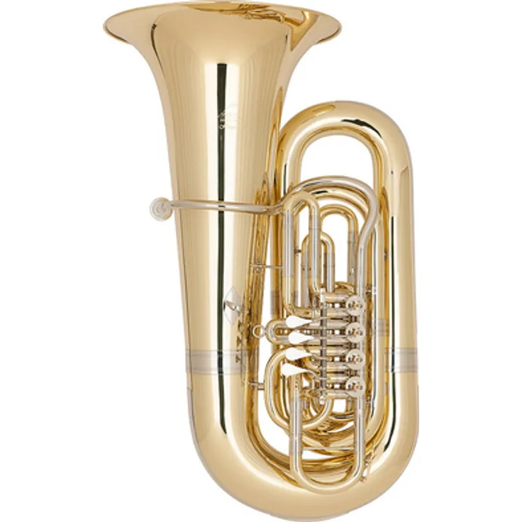 Miraphone 497 Hagen M Bb-Tuba, 6/4 Größe mit 4 Zylinderventilen, Messing, Klarlack lackiert, inkl. TU43 Mundstück