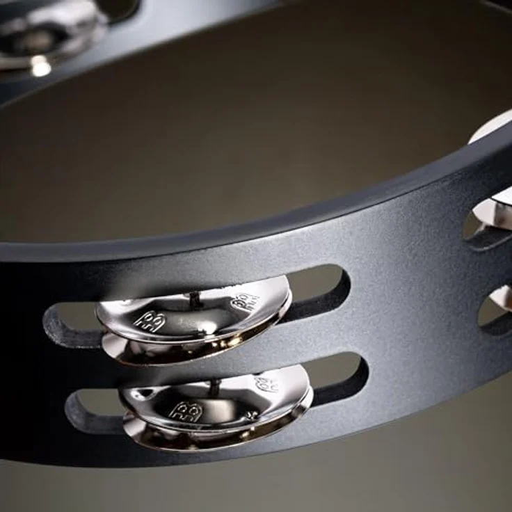 Meinl CTA2S-BK Compact Tambourine, 2-reihig mit 12 Paar Stahlschellen, Durchmesser 8", Holz und Stahl, Farbe: Schwarz – Bild 8