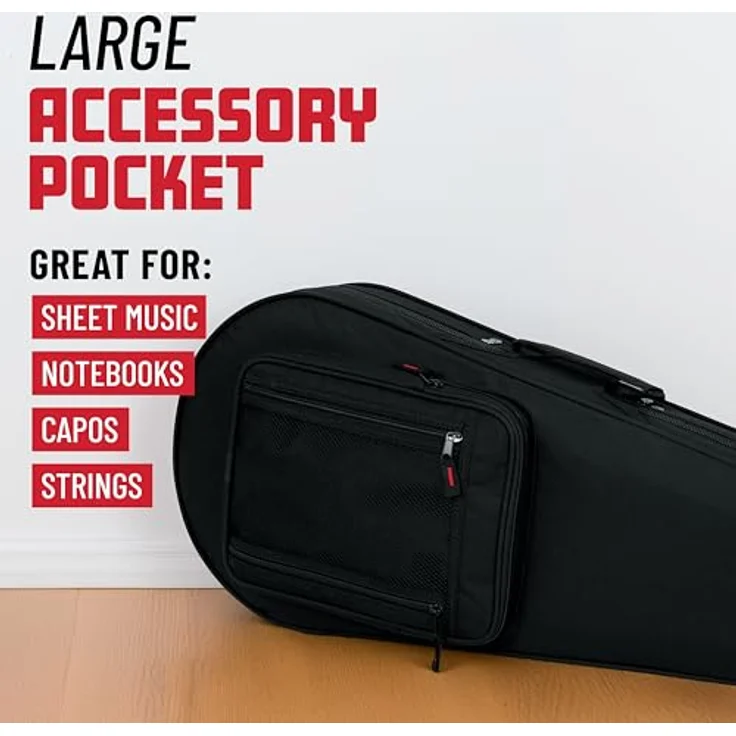 Gator Cases Leichter Polyfoam-Gitarrenkoffer für Mandoline (GL-MANDOLIN), Hybrid-Koffer für A- und F-Mandolinen mit Innenfächern für Zubehör – Bild 2