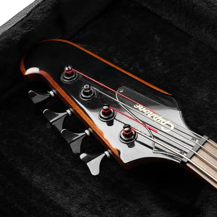 Gator GWE-TBird-Bass, Gitarrenkoffer für Thunderbird E-Bass, Abschließbar, schwarzer Tolex, schwarzes Plüsch-Innenfutter, ergonomischer Tragegriff – Bild 14