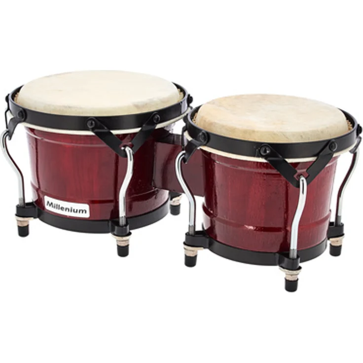 Millenium MB202HWR Bongo Set, Weinrot, 7,5" und 6,5", Kesselmaterial: Birke