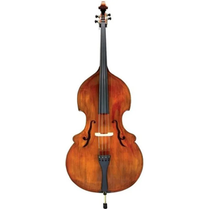 Meister Rubner Double Bass No.68B 4/4, vollmassives Künstlerinstrument mit feinjähriger Fichtendecke und gewölbtem Ahornboden, dunkel-rotbraune Antik-Handlackierung
