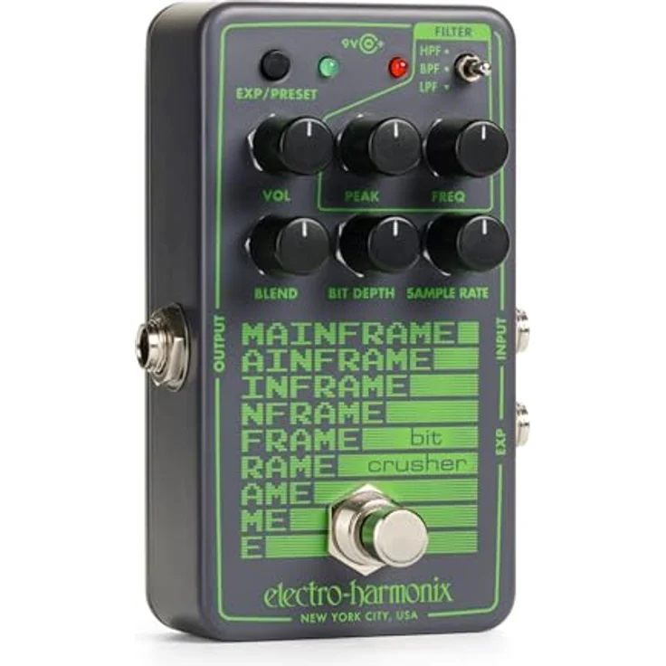 Electro Harmonix Mainframe Bit Crusher, Gitarren-Effektpedal mit Lo-Fi Klängen, programmierbaren Presets, Hoch-/Tief-/Bandpassfilter, 70 x 114 x 53 mm – Bild 2