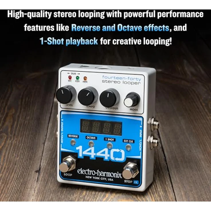 Electro Harmonix 1440 Stereo Looper, Effektpedal mit 1440 Sekunden Aufnahmezeit, MIDI-Synchronisation und variabler Tempo-Wiedergabe – Bild 5