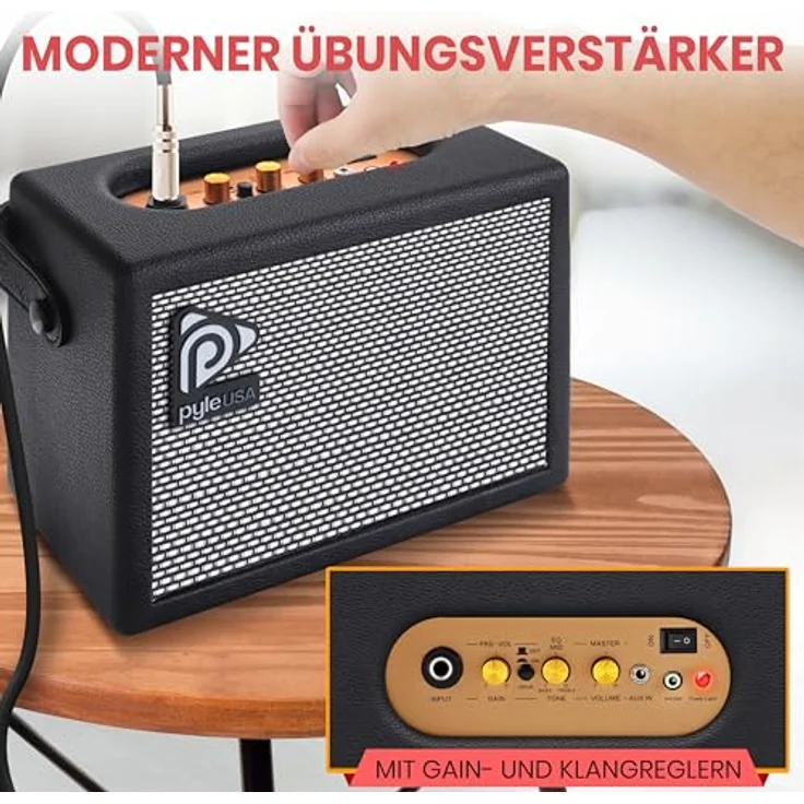 Pyle E-Gitarre Set, Elektrische Gitarre mit 10W Verstärker, Gigbag, Stimmgerät, Gitarrenzubehör, Schwarz – Bild 4