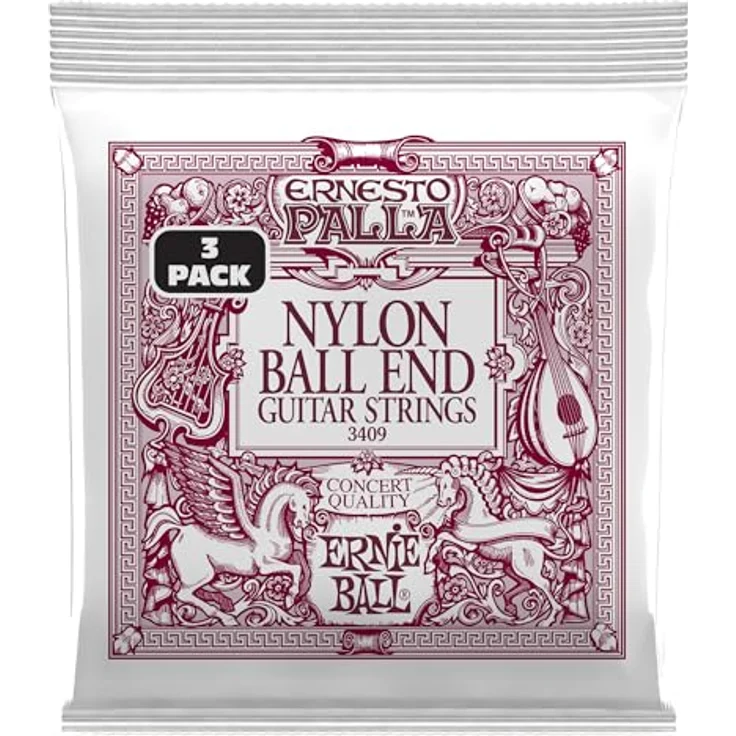 Ernie Ball Ernesto Palla klassische Gitarrensaiten, Nylon mit Kugelenden, Schwarz und Gold - 3er-Pack, mittlere Spannung, gewickelte Bässe mit 80/20 Bronze – Bild 1