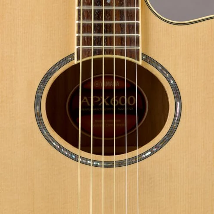 Yamaha APX 600 Natural, Western Gitarre mit Tonabnehmer, Nato Korpus, Fichten Decke, 43 mm Sattelbreite, Mensur 634 mm, Natur – Bild 4