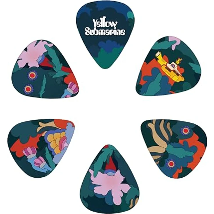 D'Addario Beatles Gitarrenplektren, Yellow Submarine Under the Sea, 15er Pack mit hochwertigem Zelluloid und detailliertem Kunstwerk – Bild 2