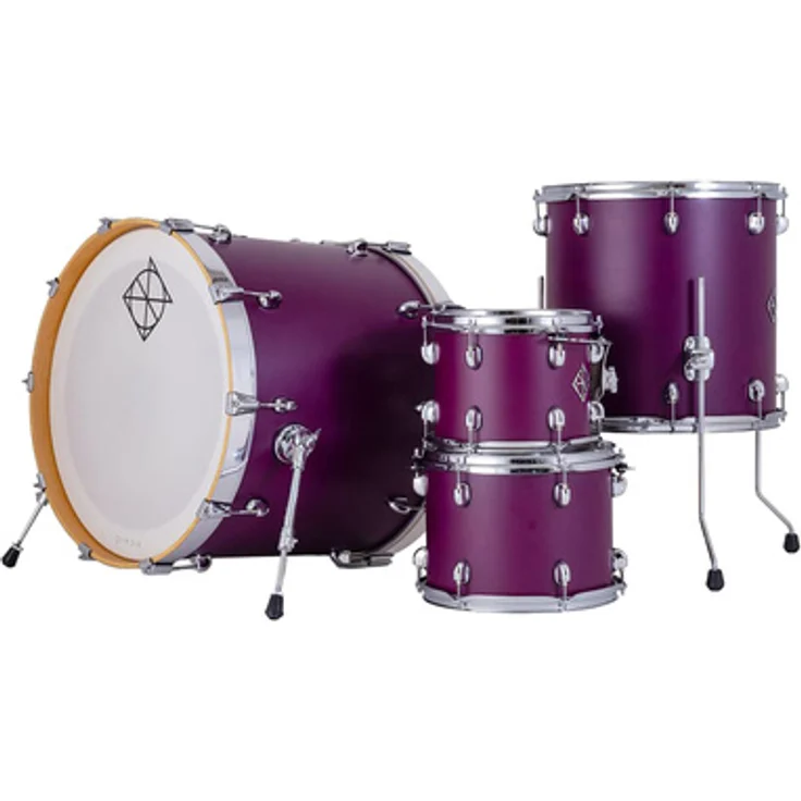 Dixon 22" Cornerstone Hybrid Set SDP, 4-teiliges Schlagzeugset aus nordamerikanischem Ahorn, Satin Deep Purple, inklusive Drummer's Pouch