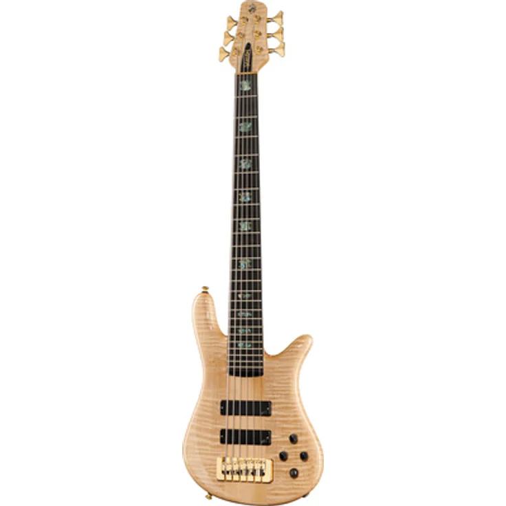 Spector NS-6 Flamed Maple, 6-Saiter E-Bass mit Riegelahorn Decke, Ebenholzgriffbrett und Aguilar DCB G 5 Set, Flamed Maple natural high gloss