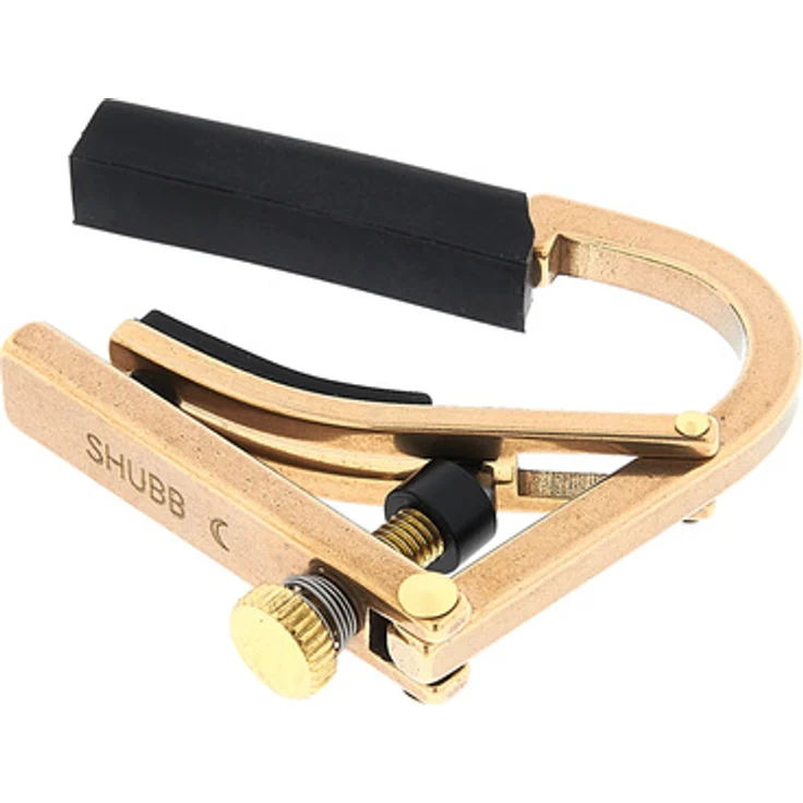 Shubb Partial Capo C8B, Kapodaster für 5 Saiten mit offener tiefer E-Saite, Messing-Ausführung für Drop D Stimmung