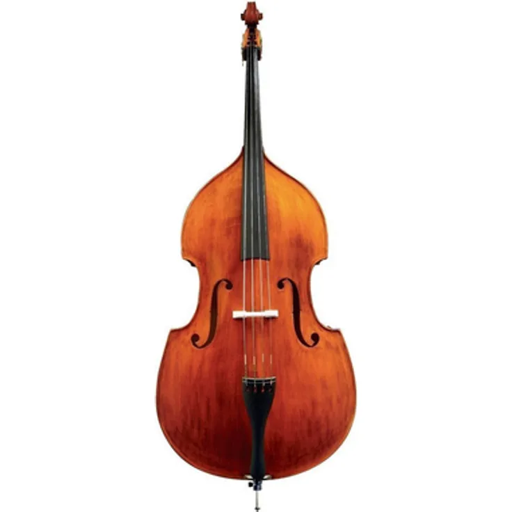 Meister Rubner Double Bass No.62 4/4, Künstlerinstrument in Gambenform mit massiver Fichtendecke und Ahornboden, goldbraune Spiritus Handlackierung
