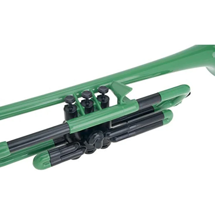 PINSTRUMENTS pTrumpet 700628, Bb-Trompete aus ABS-Kunststoff mit Tasche und 2 Mundstücken, grün, schallstück 124 mm – Bild 3