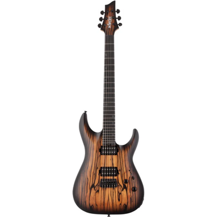 Schecter C-1 Pale Moon SNBB, E-Gitarre mit Esche-Korpus, 7-teiliger Halskonstruktion und Satin Natural Black Burst Finish