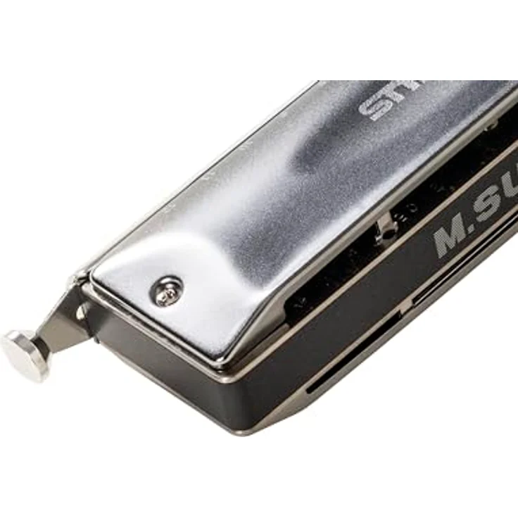 Suzuki Sirius S-48S, chromatische Mundharmonika in C-Dur mit 48 Stimmzungen und verchromter Messingplatte, inkl. Etui und Reinigungstuch – Bild 3