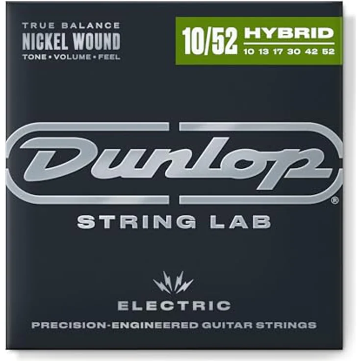 Jim Dunlop DEN1052 E-Gitarren-Saiten, Electric Nickel Performance, Light Heavy 10-13-17-30-42-52, vernickelter Stahl – Bild 1