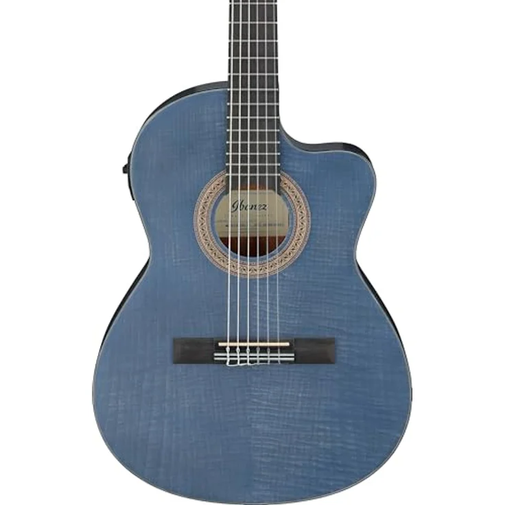 Ibanez GA5FMTCE-OB, Konzertgitarre mit Sapele Korpus und geflammter Ahorn-Decke, Open Pore Blueberry, Cutaway, AEQ-2T Preamp mit Stimmgerät – Bild 6