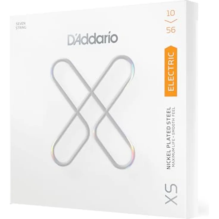 D'Addario XS beschichtete E-Gitarrensaiten für 7-saitige Gitarren, XSE1056 - Regulär leicht 10-56, verlängerter Lebensdauer, 1 Satz