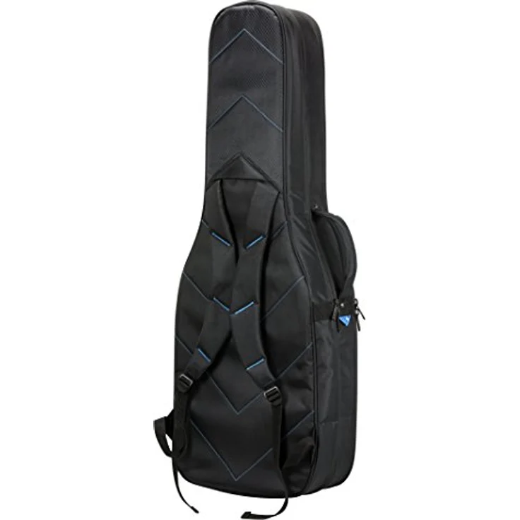 Reunion Blues RBX-2E Doppel E-Gitarren Gig Bag, wasserdichtes Quilted Chevron Außenmaterial, RBX-Schutzsystem, gepolstertes blaues Innenfutter, schwarz – Bild 2