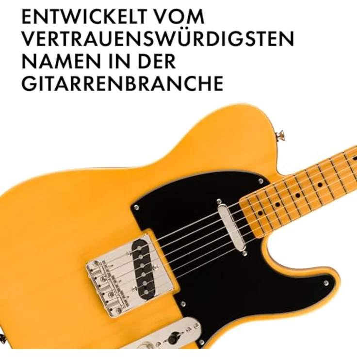Fender Classic Vibe 50s Telecaster, E-Gitarre mit Alnico-Single-Coil-Tonabnehmern, Ahorn-Griffbrett, Butterscotch Blonde, geeignet für Blues, Rock und Country – Bild 4