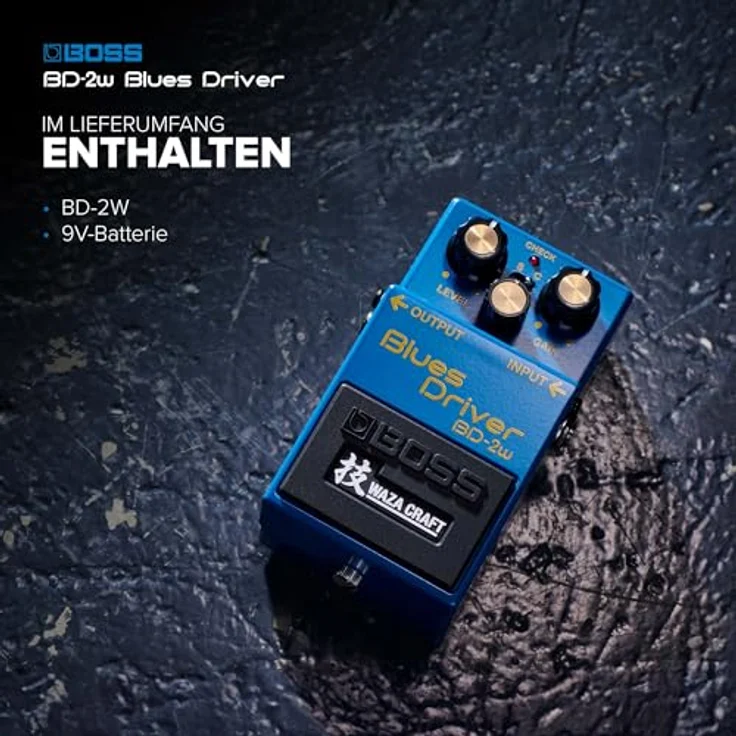 Boss BD-2w Blues Driver, Overdrive-Pedal der Waza Craft Serie mit analoge Schaltung, Level-, Tone- und Gain-Regler, Standard- und Custommode, Made in Japan – Bild 5