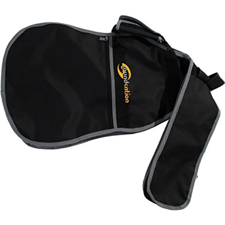 Soundsation SBG-10-CG 4/4 Größe Konzertgitarre Gigbag, strapazierfähiges Nylon, verstellbare Gurte, ergonomischer Griff, Fronttasche, schwarz/grau