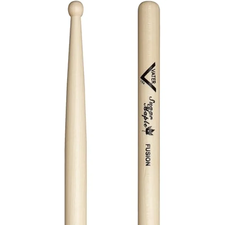 Vater VSMFW Fusion Drum Stick, Sugar Maple Holz, 16 Zoll Länge, mit Holz Kopf und runder Spitze