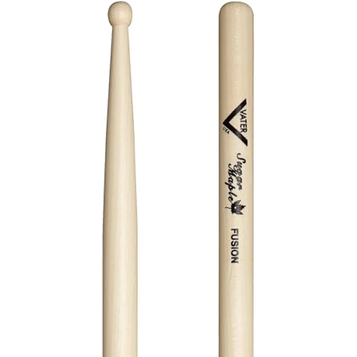 Vater VSMFW Fusion Drum Stick, Sugar Maple Holz, 16 Zoll Länge, mit Holz Kopf und runder Spitze – Bild 1